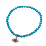 Charms & Pendants 14K Gold Evil Eye with Diamonds and Turquoise