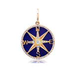 Charms & Pendants 14K Gold Lapis and Pave Diamond Compass Charm, Medium