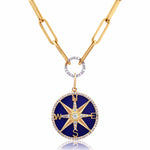 Charms & Pendants 14K Gold Lapis and Pave Diamond Compass Charm, Medium