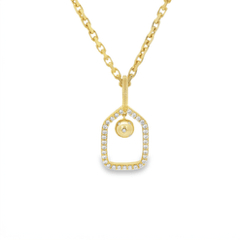 Charms & Pendants 18K Gold and Diamond Pickleball Charm, Large