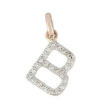 Charms & Pendants B / Rose Gold Gold & Diamond Initial Charm