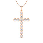 Charms & Pendants Diamond Cross in Solid 14K Gold, Lab Grown