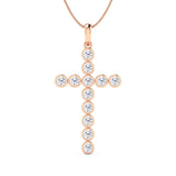 Charms & Pendants Diamond Cross in Solid 14K Gold, Lab Grown