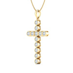 Charms & Pendants Diamond Cross in Solid 14K Gold, Lab Grown