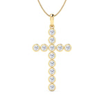 Charms & Pendants Diamond Cross in Solid 14K Gold, Lab Grown