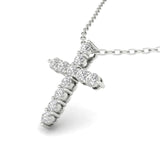 Charms & Pendants Diamond Cross  in Solid 14K Gold, Lab Grown, Prong Set