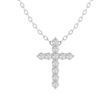 Charms & Pendants Diamond Cross  in Solid 14K Gold, Lab Grown, Prong Set