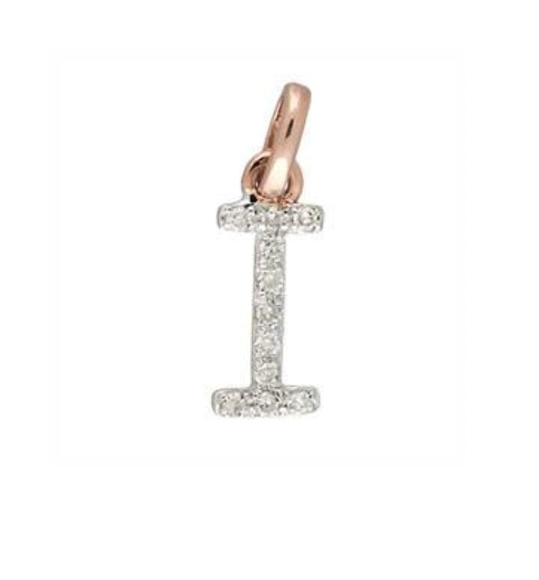 Charms & Pendants I / Rose Gold Gold & Diamond Initial Charm