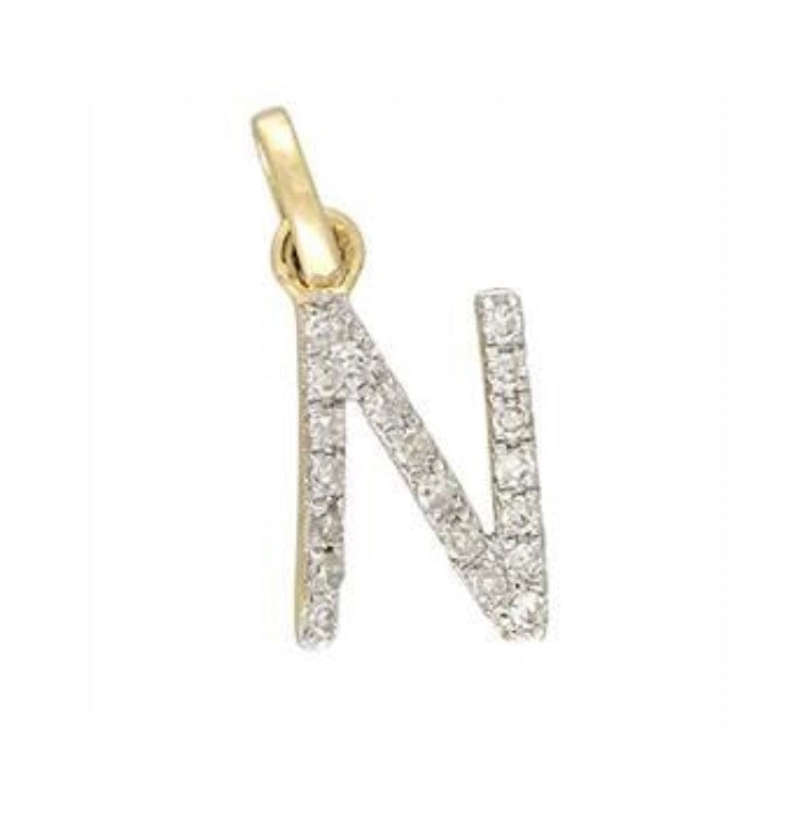 Charms & Pendants N / Rose Gold Gold & Diamond Initial Charm