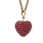 Charms & Pendants Puffy Pave Ruby Heart Charm