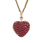 Charms & Pendants Puffy Pave Ruby Heart Charm