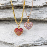 Charms & Pendants Puffy Pave Ruby Heart Charm