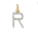 Charms & Pendants R / Rose Gold Gold & Diamond Initial Charm