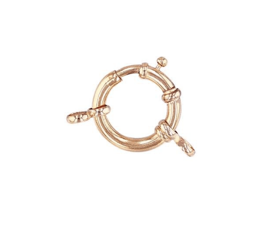 Charms & Pendants Rose Gold / 14K 14K & 18K  Gold Round Spring Carabiner Charm Enhancer/Connector Link