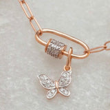 Charms & Pendants Rose Gold 14K Gold Butterfly and Diamond Charm