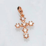 Charms & Pendants Rose Gold Individual Prong Set Diamond Cross Charm