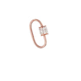 Charms & Pendants Rose Gold Small 14K Gold Carabiner Charm Enhancer with Diamonds