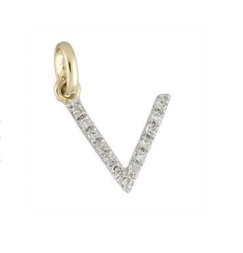 Charms & Pendants V / Rose Gold Gold & Diamond Initial Charm