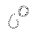 Charms & Pendants White Gold / Small 10 mm 14K Gold Round Diamond Carabiner Charm Enhancer/Connector Link