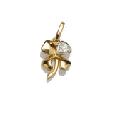 Charms & Pendants Yellow Gold Clover with Diamonds