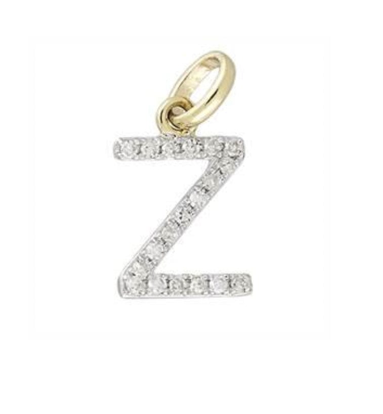 Charms & Pendants Z / White Gold Gold & Diamond Initial Charm