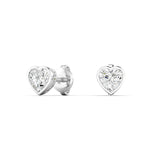 Earrings 14K & 18K Gold Heart Bezel Set Stud Earrings