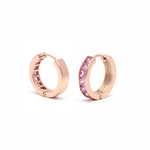 Earrings 14K & 18K Gold Pink Sapphire Hoop Earrings