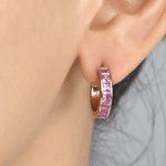 Earrings 14K & 18K Gold Pink Sapphire Hoop Earrings