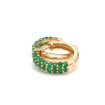 Earrings 14K & 18K Micro-Pave Emerald Hoop Earrings