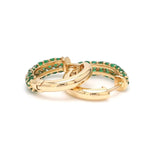 Earrings 14K & 18K Micro-Pave Emerald Hoop Earrings