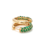 Earrings 14K & 18K Micro-Pave Emerald Hoop Earrings