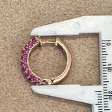 Earrings 14K & 18K Micro-Pave Pink Sapphire Hoop Earrings