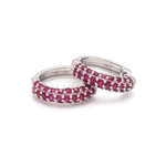 Earrings 14K & 18K Micro-Pave Ruby Hoop Earrings