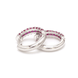 Earrings 14K & 18K Micro-Pave Ruby Hoop Earrings