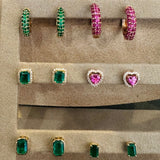 Earrings 14K & 18K Micro-Pave Ruby Hoop Earrings