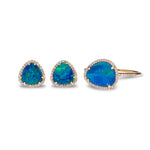 Earrings 14K Gold Organic Opal and Diamond Stud Earrings