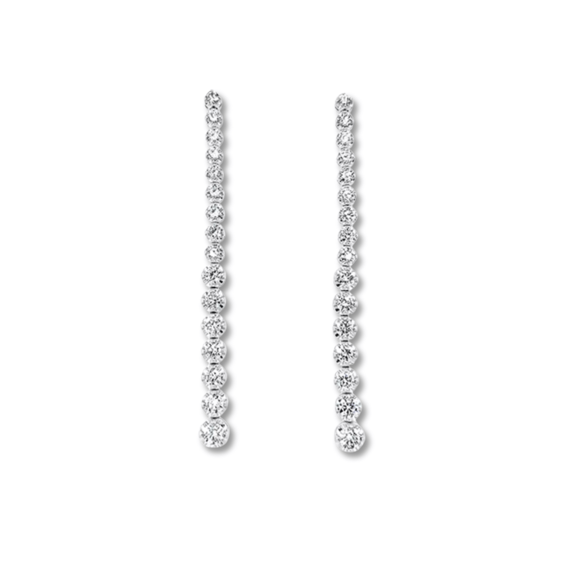 Earrings 14K Gold Round Diamonds Drop Earrings