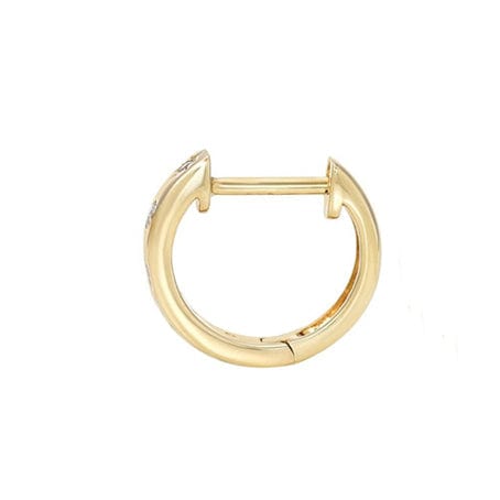 Earrings 14K Gold Star Diamond Cosmos Huggie Hoops Earrings