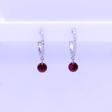 Earrings 18K Gold Drilled Ruby Huggie Hoops Earrings