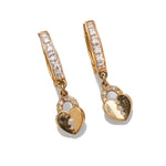 Earrings Diamond 14K Gold & Hoop Earrings  with your Choice of Charm