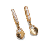 Earrings Diamond 14K Gold & Hoop Earrings  with your Choice of Charm