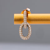 Earrings Micro-Pave Diamond Double Link Chain Hoop Earrings