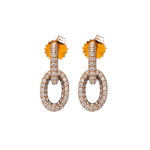 Earrings Micro-Pave Diamond Double Link Chain Hoop Earrings