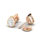 Earrings Rose Gold / 14K / .5 carats total weight 14K & 18K Gold Pear Bezel Set Diamond Stud Earrings, Lab Grown