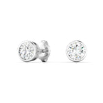 Earrings White Gold / 14K / .5 carats total weight 14K & 18K Gold Round Brilliant Bezel Set Diamond Stud Earrings,Lab Grown