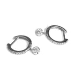 Earrings White Gold 18K Gold Drilled Diamond Huggie Hoops Earrings