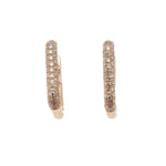 Earrings Yellow Gold Rectangle Micro-Pave Diamond Hoop Earrings