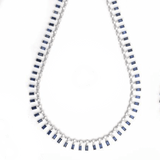 Necklace 14 & 18K Diamond & Blue Sapphire Dot-Dash Necklace