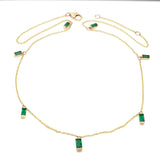 Necklace 14 & 18K Gold Emerald Baguette Necklace