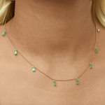 Necklace 14 & 18K Gold Emerald Baguette Necklace